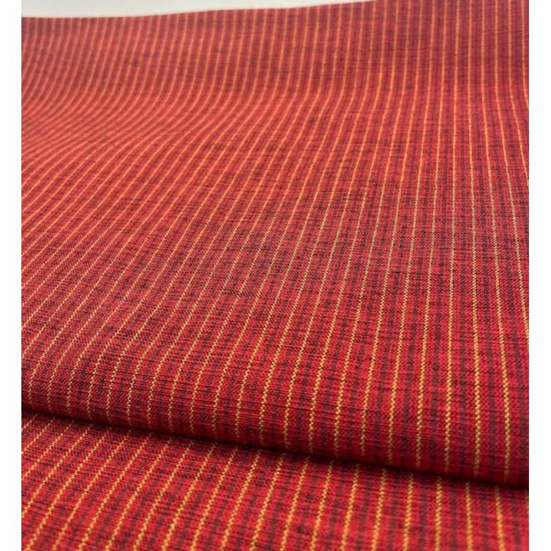 SHIMOGAWA KURUME KASURI Fabric One Striped Double Kiri Scarlet 