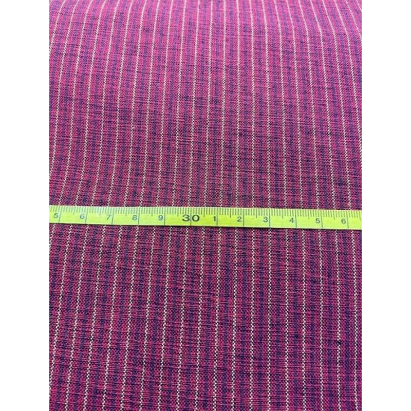 SHIMOGAWA KURUME KASURI Fabric One Striped Double Kiri Scarlet 