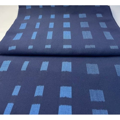 SHIMOGAWA KURUME KASURI Fabric 6 Standing Square Navy Blue 