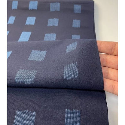 SHIMOGAWA KURUME KASURI Fabric 6 Standing Square Navy Blue 