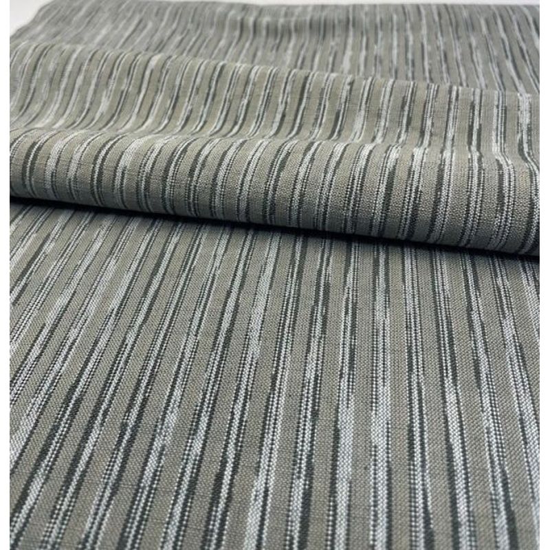 SHIMOGAWA KURUME KASURI Fabric 42 Standing Striped Light Gray 