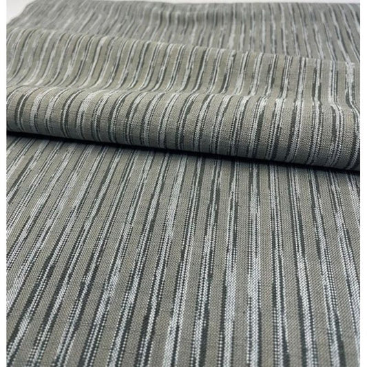 SHIMOGAWA KURUME KASURI Fabric 42 Standing Striped Light Gray 