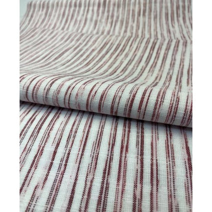 SHIMOGAWA KURUME KASURI Fabric 42 Standing Striped Stripe White Red 