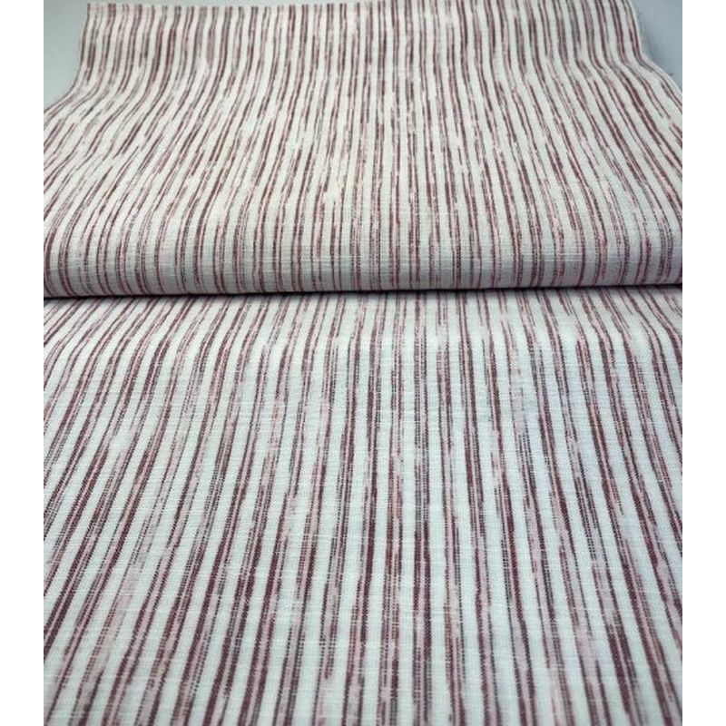 SHIMOGAWA KURUME KASURI Fabric 42 Standing Striped Stripe White Red 