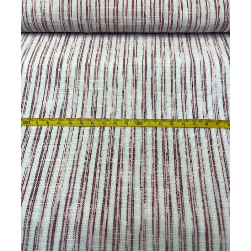 SHIMOGAWA KURUME KASURI Fabric 42 Standing Striped Stripe White Red 