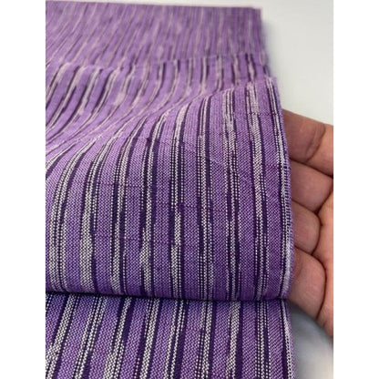 SHIMOGAWA KURUME KASURI Fabric 42 Standing Striped Purple 