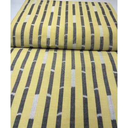 SHIMOGAWA KURUME KASURI Fabric 4 Standing Bamboo Yellow 