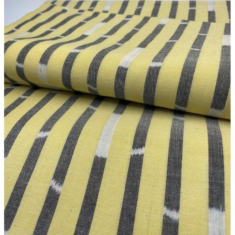 SHIMOGAWA KURUME KASURI Fabric 4 Standing Bamboo Yellow 