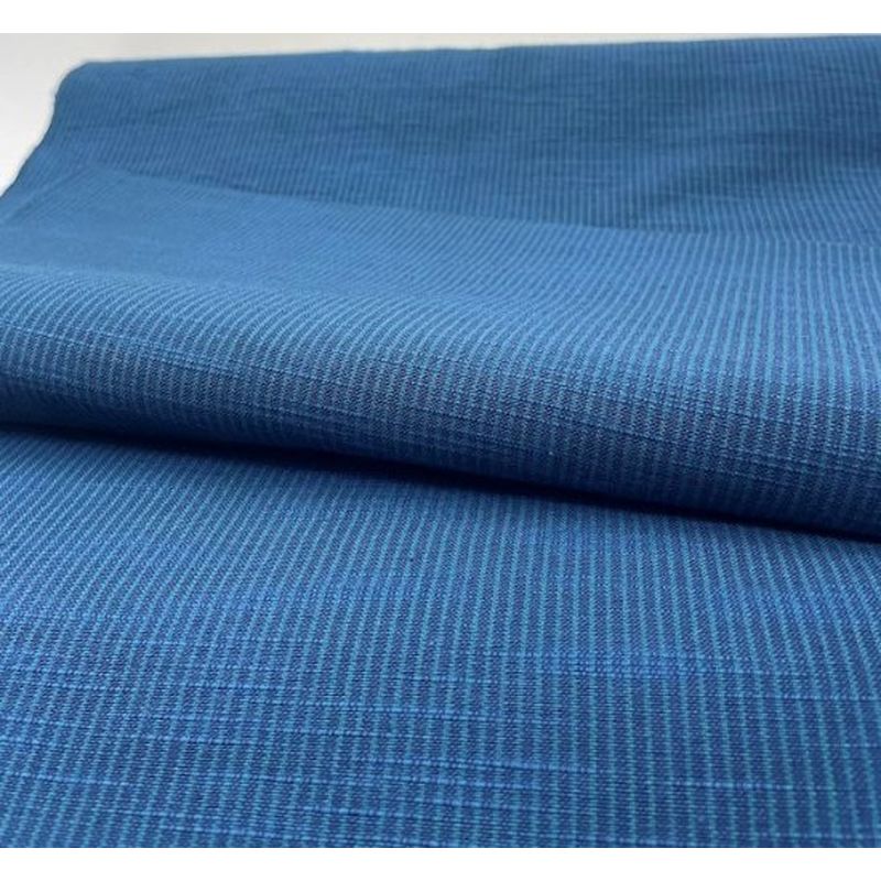 SHIMOGAWA KURUME KASURI Fabric One Striped Slab Blue Green 