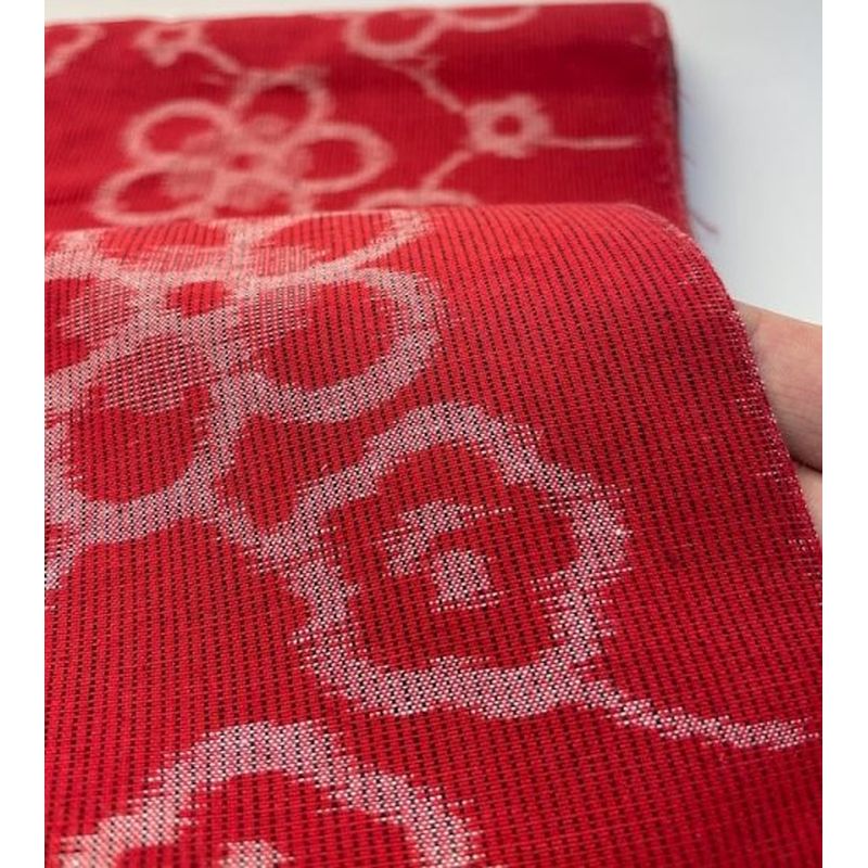 SHIMOGAWA KURUME KASURI Fabric Plum Red 