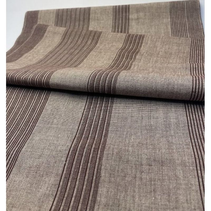 SHIMOGAWA KURUME KASURI Fabric 1 Stand -Striped Beige 