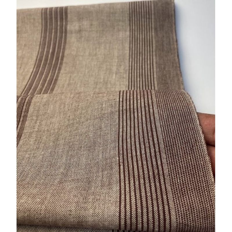 SHIMOGAWA KURUME KASURI Fabric 1 Stand -Striped Beige 