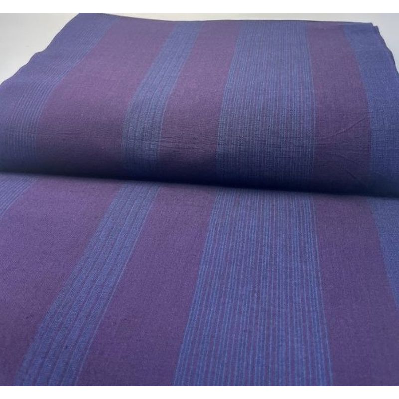 SHIMOGAWA KURUME KASURI Fabric 1 Stand -Striped Blue -Purple 