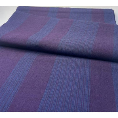 SHIMOGAWA KURUME KASURI Fabric 1 Stand -Striped Blue -Purple 