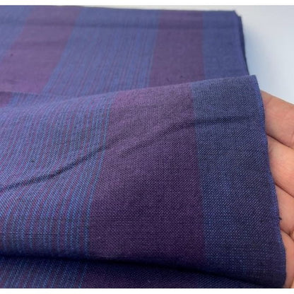 SHIMOGAWA KURUME KASURI Fabric 1 Stand -Striped Blue -Purple 