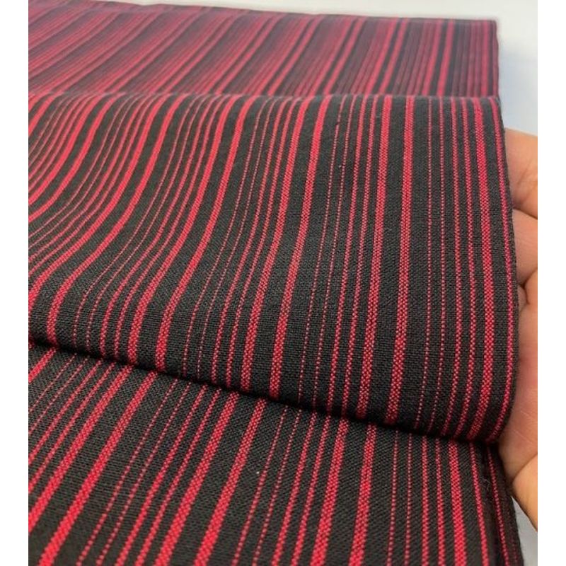 SHIMOGAWA KURUME KASURI Fabric 16 Standing Grade Black Red 