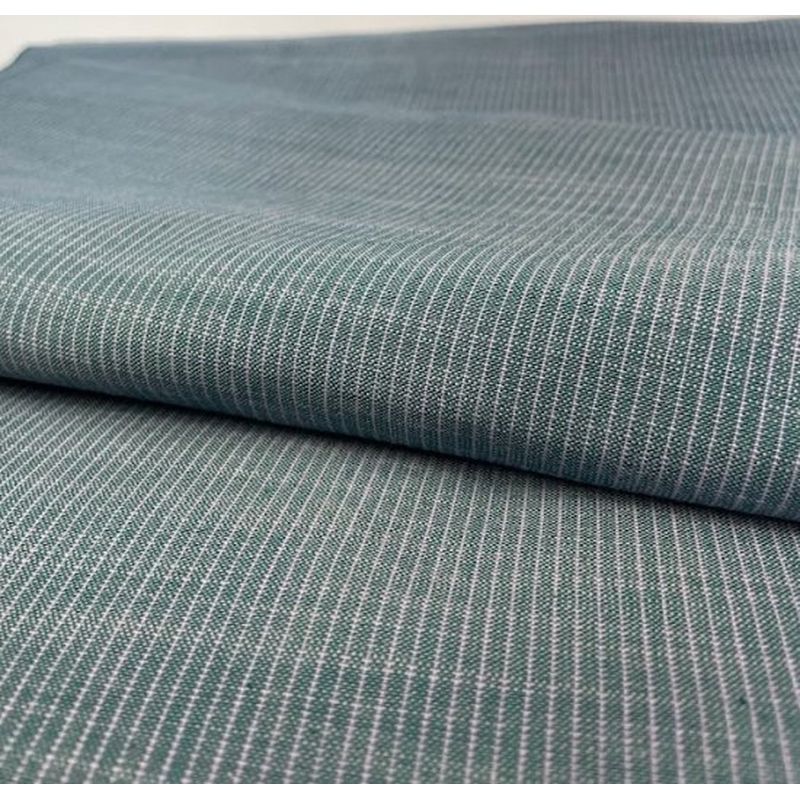 SHIMOGAWA KURUME KASURI Fabric Koha Striped Cobalt Green 