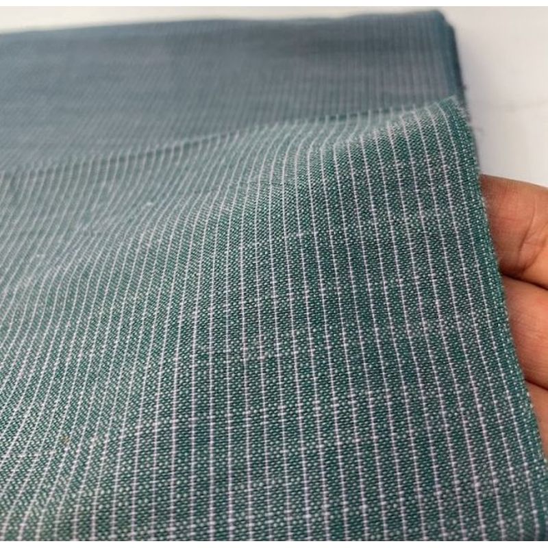 SHIMOGAWA KURUME KASURI Fabric Koha Striped Cobalt Green 
