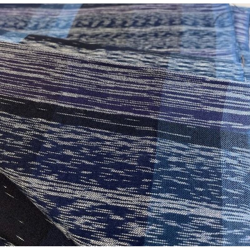 SHIMOGAWA KURUME KASURI Fabric Random Intersection With Kasuri Purple 
