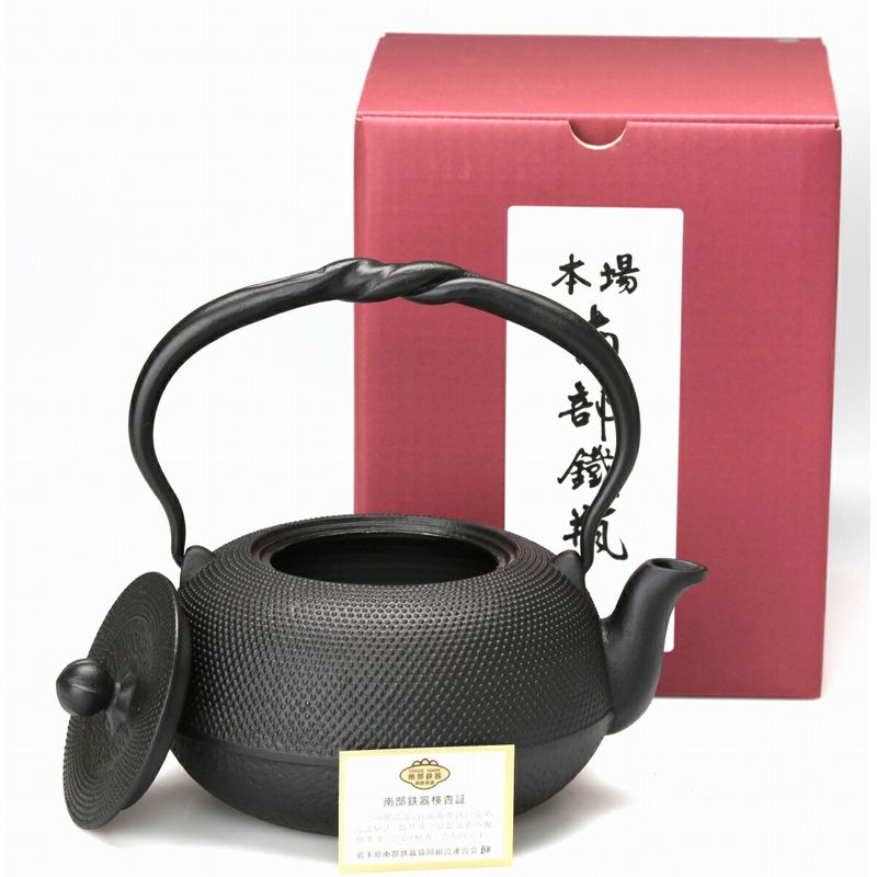Fujita Nambu Tekki Iron Kettle Maruarare 0.8L Kyusu Tea Pot Direct Fire