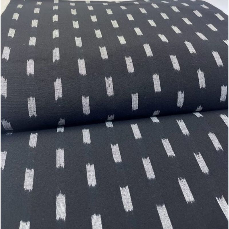 SHIMOGAWA KURUME KASURI Fabric Long Dot Black 