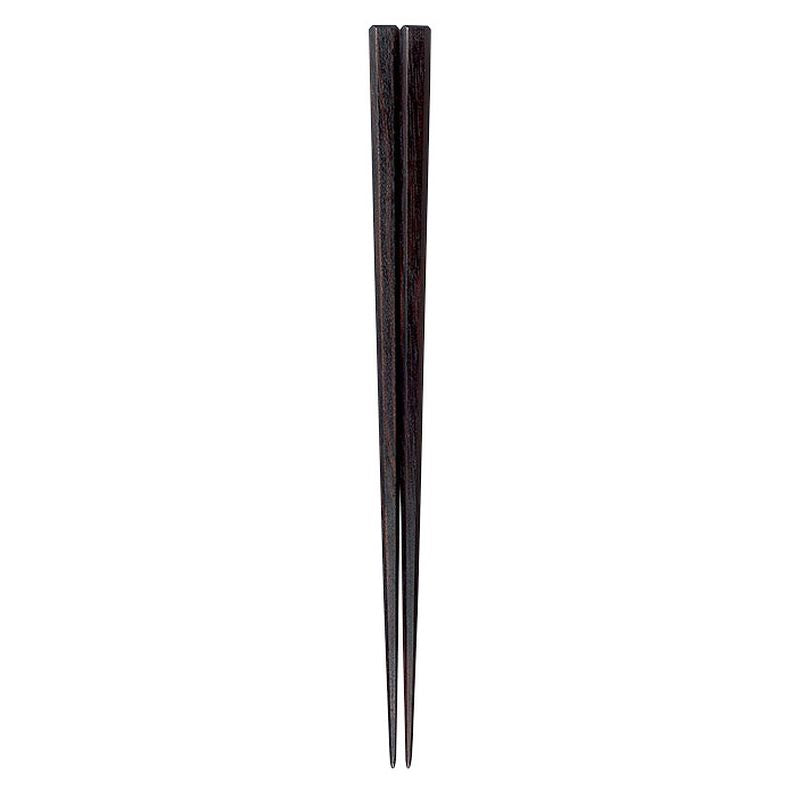 ISSOU Four Directions Striped Ebony Chopsticks Jyohoji Lacquer Finish 22cm Ebony