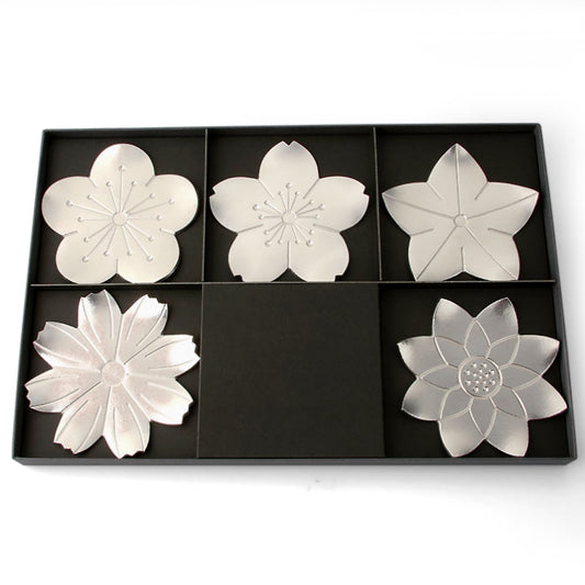 NOUSAKU Flower Tray Plum Cherry Bellflower Cosmos Lotus Tin