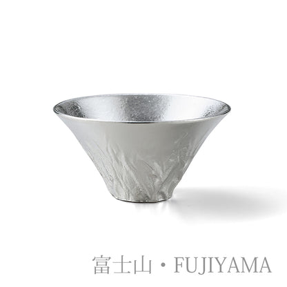 酒器套裝-片口（清酒壺）大號和錫酒杯（富士山）2個