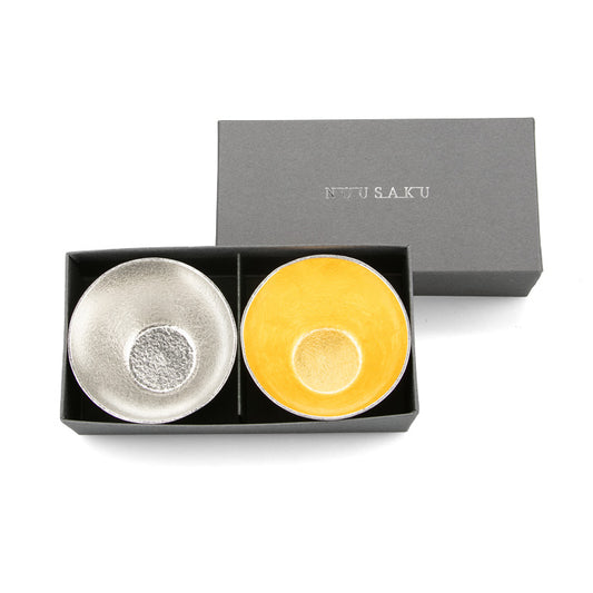 Sake Cup - Tin & Gold Leaf Size Large 2pcs