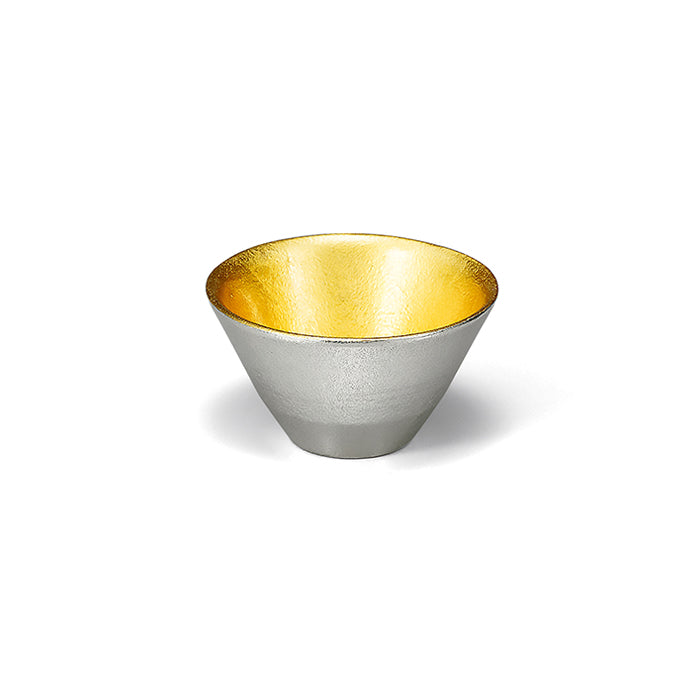 NOUSAKU Katakuchi Tin Bowl L Sakazuki Kiki Sake Cup Gold Leaf II Set