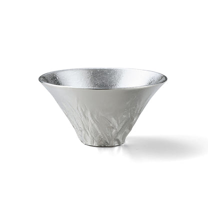 清酒器具套裝- Katakuchi（清酒壺）大號和錫清酒杯（富士山錫金箔）