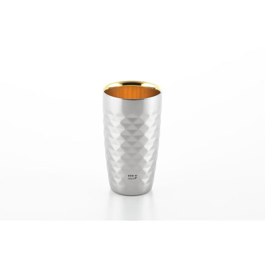 Migakiya Syndicate Double Beer Tumbler Diamond Cut (Gold-Plated Inner Surface) 