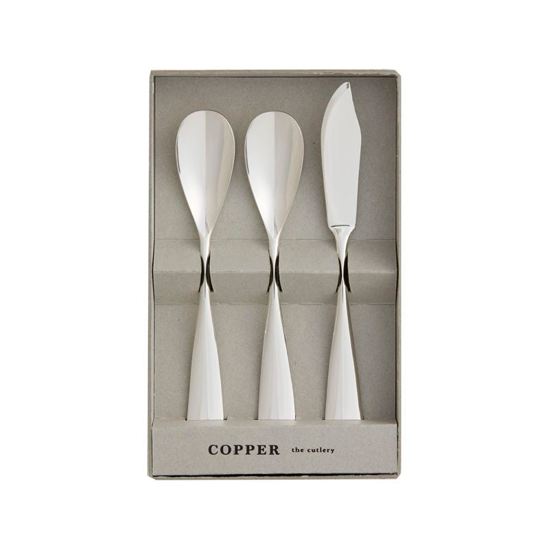 COPPER the cutlery Ice Cream Spoon x 2 Butter Knife x 1 Pure Silver Plated