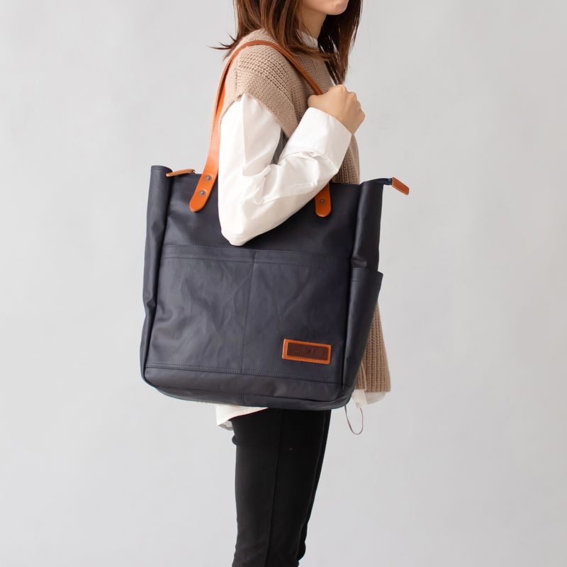 豊岡鞄 - 通勤拉鍊直式手提袋