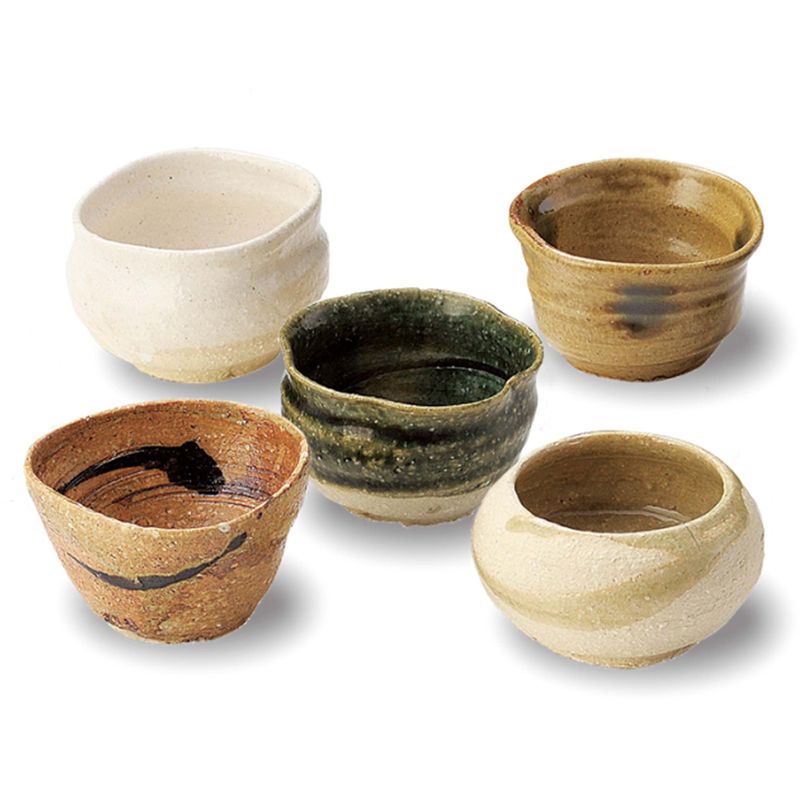 Handmade Five-Kiln Porcelain Cups In A Wooden Box Pottery JAPAN Seifu BRAND
