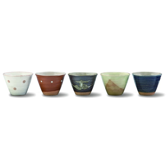 Ancient Kilns Multi-Cup Set In A Pasted Box Pottery JAPAN Seifu BRAND