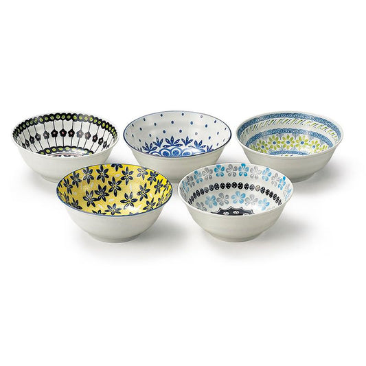 Pottery Field Five Bowl Set Porcelain JAPAN Table Talk Presents BRAND