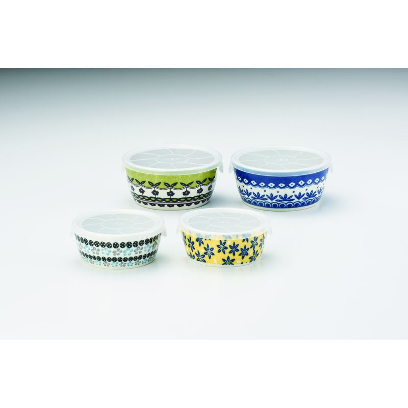 Pottery Field Microwave Containers 4-Piece Set JAPAN Table Talk Presents BRAND