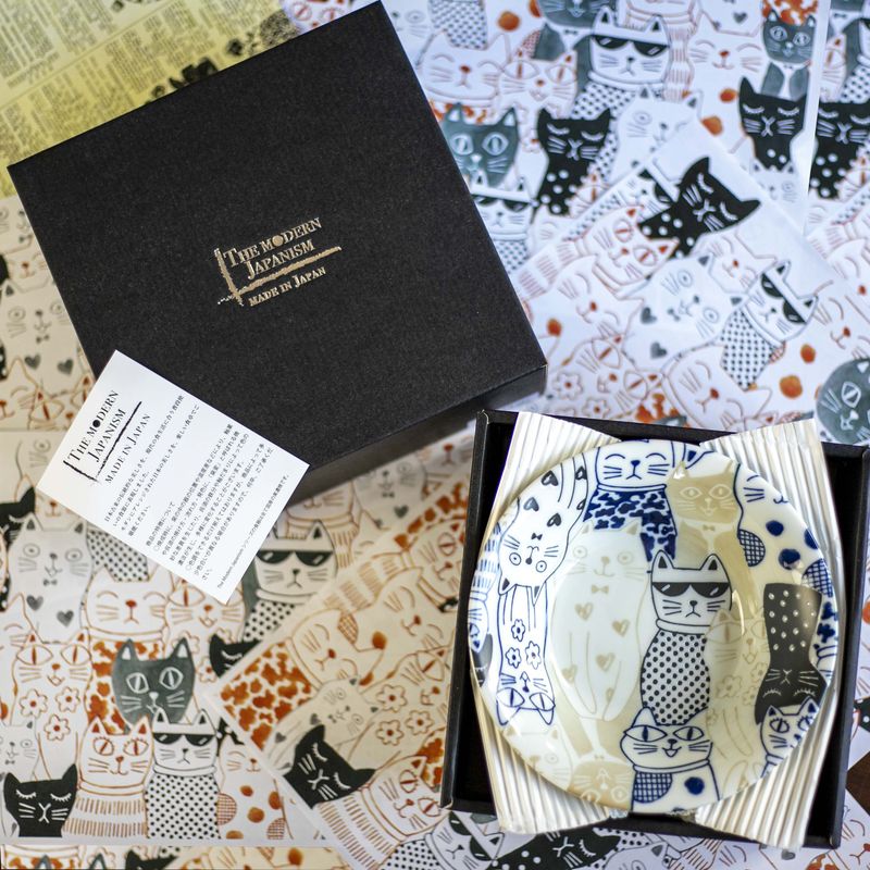 Cat'S Downtown Story Large Bowls Set Porcelain JAPAN Table Talk Presents BRAND