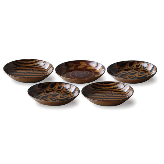 Slip Chocolate Soup Curry Plate Set Porcelain JAPAN Table Talk Presents BRAND