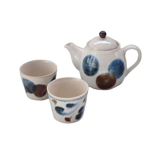 Brush Blue Tea Set With Pot In A Gift Box Porcelain JAPAN Brush Blue BRAND