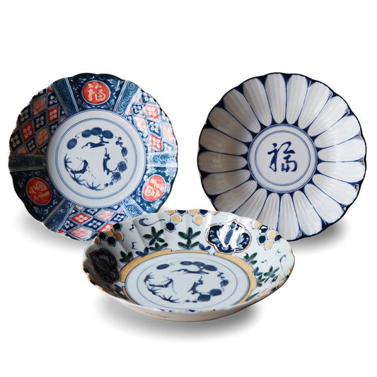 Awasome Kotohogi Plates For Celebration Porcelain JAPAN JiNPo BRAND