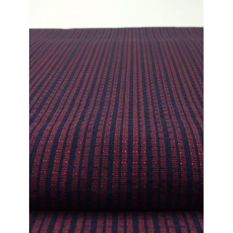 SHIMOGAWA KURUME KASURI Fabric Yame Pongee Striped Navy Blue Engine 