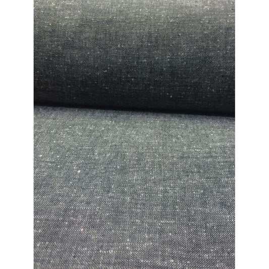 SHIMOGAWA KURUME KASURI Fabric Nep Plain Removal (Dark Blue X Bleached) 