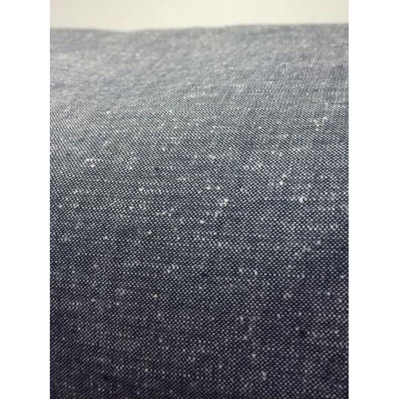 SHIMOGAWA KURUME KASURI Fabric Nep Plain Removal (Dark Blue X Bleached) 