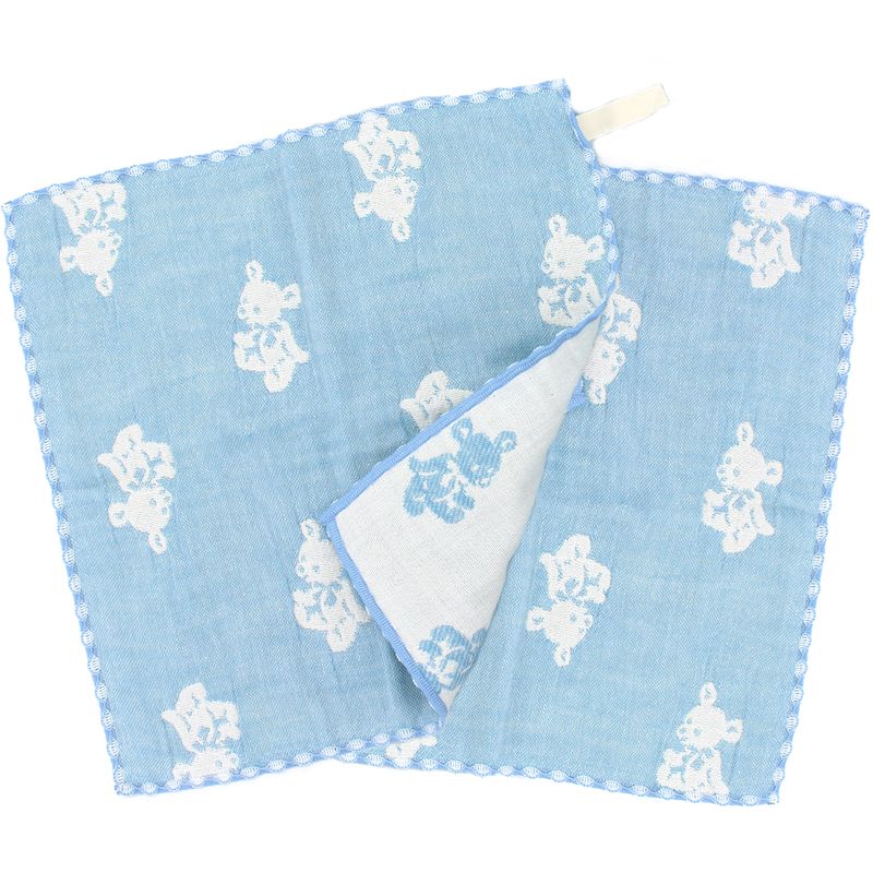 Hiorie Baby Handkerchief Bear 4-Fold Gauze 2 Sheet Cotton Water Absorption Japan