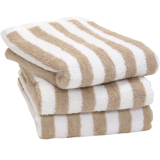 Hiorie Hotel Soft Stripe Water-Absorption Mini Bath Towel 3 Sheets Cotton Japan
