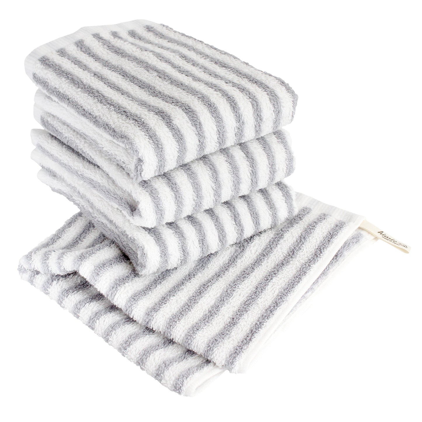 Hiorie Hotel Weiches, dünnes, gestreiftes, wasserabsorbierendes Handtuch, 4 Blatt, Baumwolle, Japan