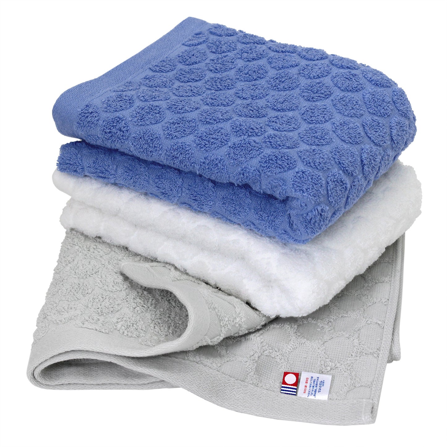 Hiorie Imabari Modern Dot Jacquard Daily Face Towel 3 Blatt 100 % Baumwolle Japan