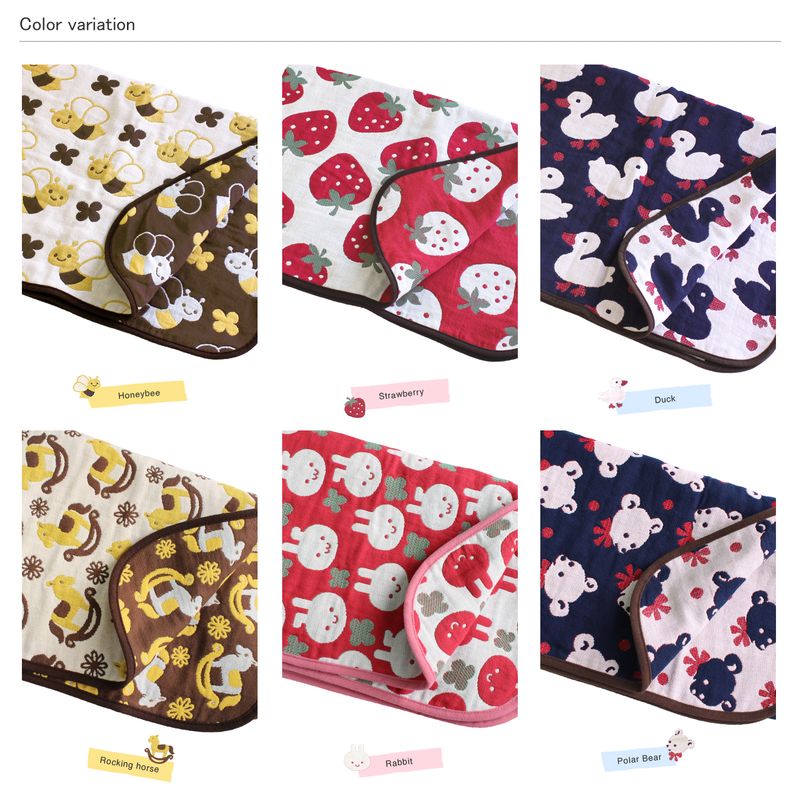 Hiorie Baby Blanket Quarter 5-Fold Gauze 1 Sheet Cotton Water Absorption Japan
